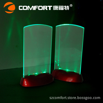 Acrylic led lighted table card holder